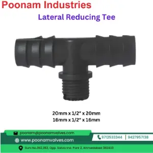 PP Lateral Reducing Tee 20mm x 12mm, 16mm x 12mm